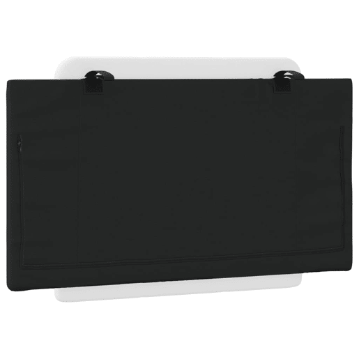 Almofadão de Cabeceira - Cabeceira de cama 80 cm couro artificial preto e branco