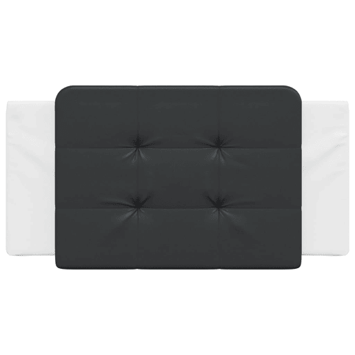Almofadão de Cabeceira - Cabeceira de cama 100 cm couro artificial preto e branco