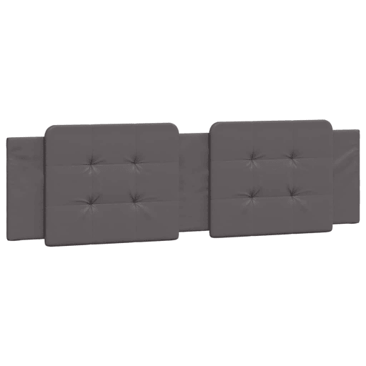 Almofadão de Cabeceira - Cabeceira de cama 180 cm couro artificial cinzento