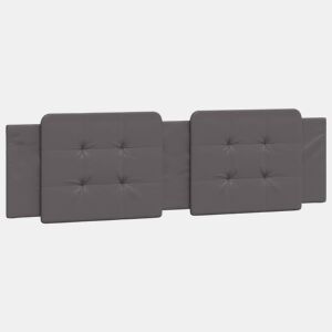 Almofadão de Cabeceira - Cabeceira de cama 180 cm couro artificial cinzento