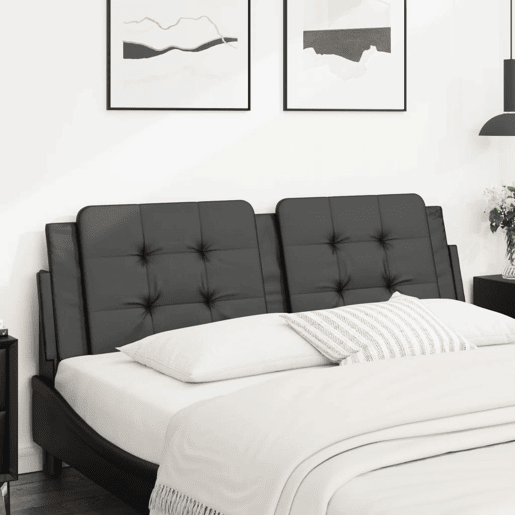Almofadão de Cabeceira - Cabeceira de cama 160 cm couro artificial preto