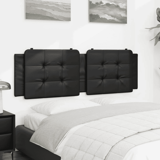Almofadão de Cabeceira - Cabeceira de cama 160 cm couro artificial preto