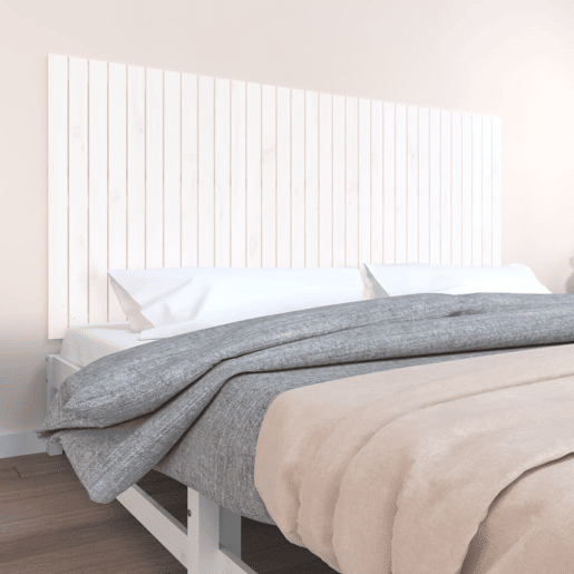 Cabeceira - Cabeceira de cama de parede 204x3x90 cm madeira de pinho maciça branco