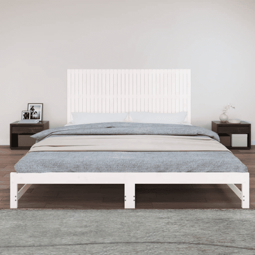 Cabeceira - Cabeceira de cama de parede 204x3x90 cm madeira de pinho maciça branco