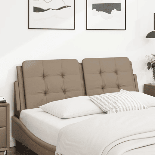 Almofadão de Cabeceira - Cabeceira de cama 120 cm couro artificial cappuccino