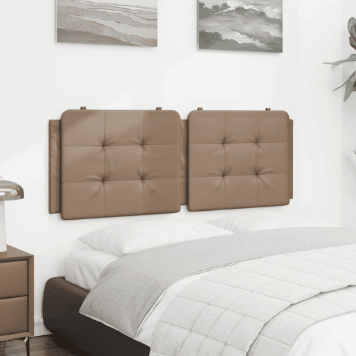 Almofadão de Cabeceira - Cabeceira de cama 120 cm couro artificial cappuccino