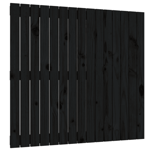 Cabeceira - Cabeceira de cama de parede 95,5x3x90 cm madeira de pinho maciça preto
