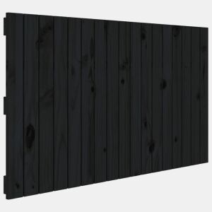 Cabeceira - Cabeceira de cama de parede 108x3x60 cm madeira de pinho maciça preto