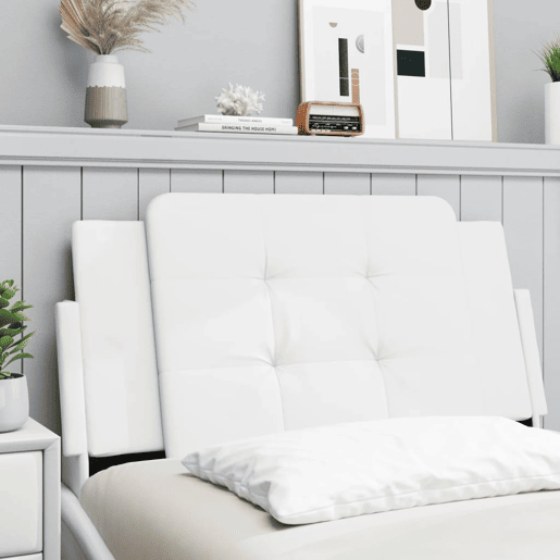 Almofadão de Cabeceira - Cabeceira de cama 100 cm couro artificial branco