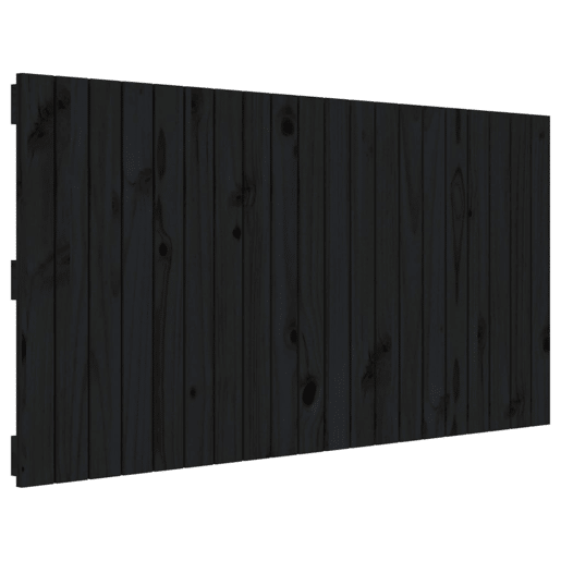 Cabeceira - Cabeceira de cama de parede 127,5x3x60 cm madeira de pinho maciça preto