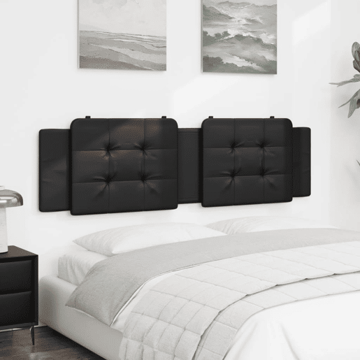 Almofadão de Cabeceira - Cabeceira de cama 180 cm couro artificial preto