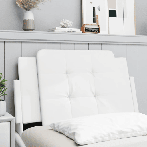 Almofadão de Cabeceira - Cabeceira de cama 80 cm couro artificial branco