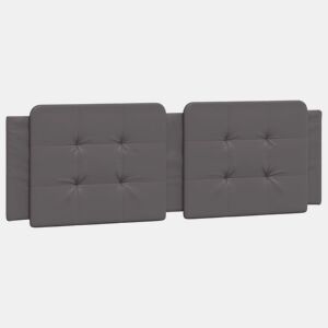 Almofadão de Cabeceira - Cabeceira de cama 160 cm couro artificial cinzento
