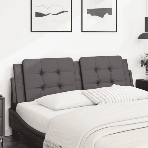Almofadão de Cabeceira - Cabeceira de cama 160 cm couro artificial cinzento