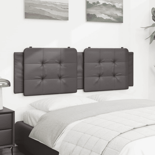 Almofadão de Cabeceira - Cabeceira de cama 160 cm couro artificial cinzento