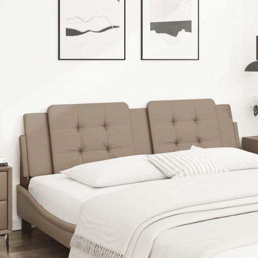Almofadão de Cabeceira - Cabeceira de cama 180 cm couro artificial cappuccino