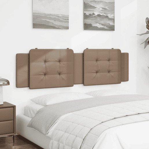 Almofadão de Cabeceira - Cabeceira de cama 180 cm couro artificial cappuccino