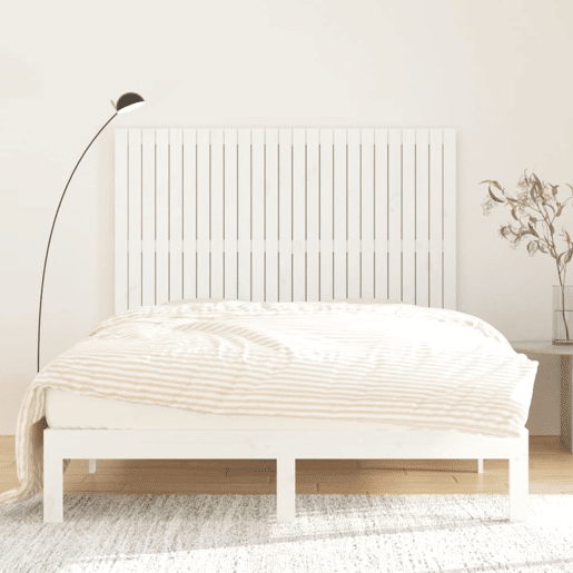 Cabeceira - Cabeceira de cama de parede 159,5x3x110 cm madeira pinho maciça branco