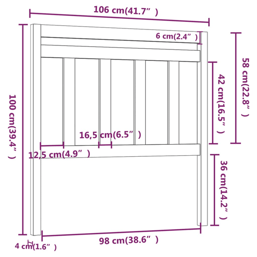 Cabeceira - Cabeceira de cama 106x4x100 cm pinho maciço branco