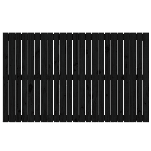 Cabeceira - Cabeceira de cama de parede 147x3x90 cm madeira de pinho maciça preto