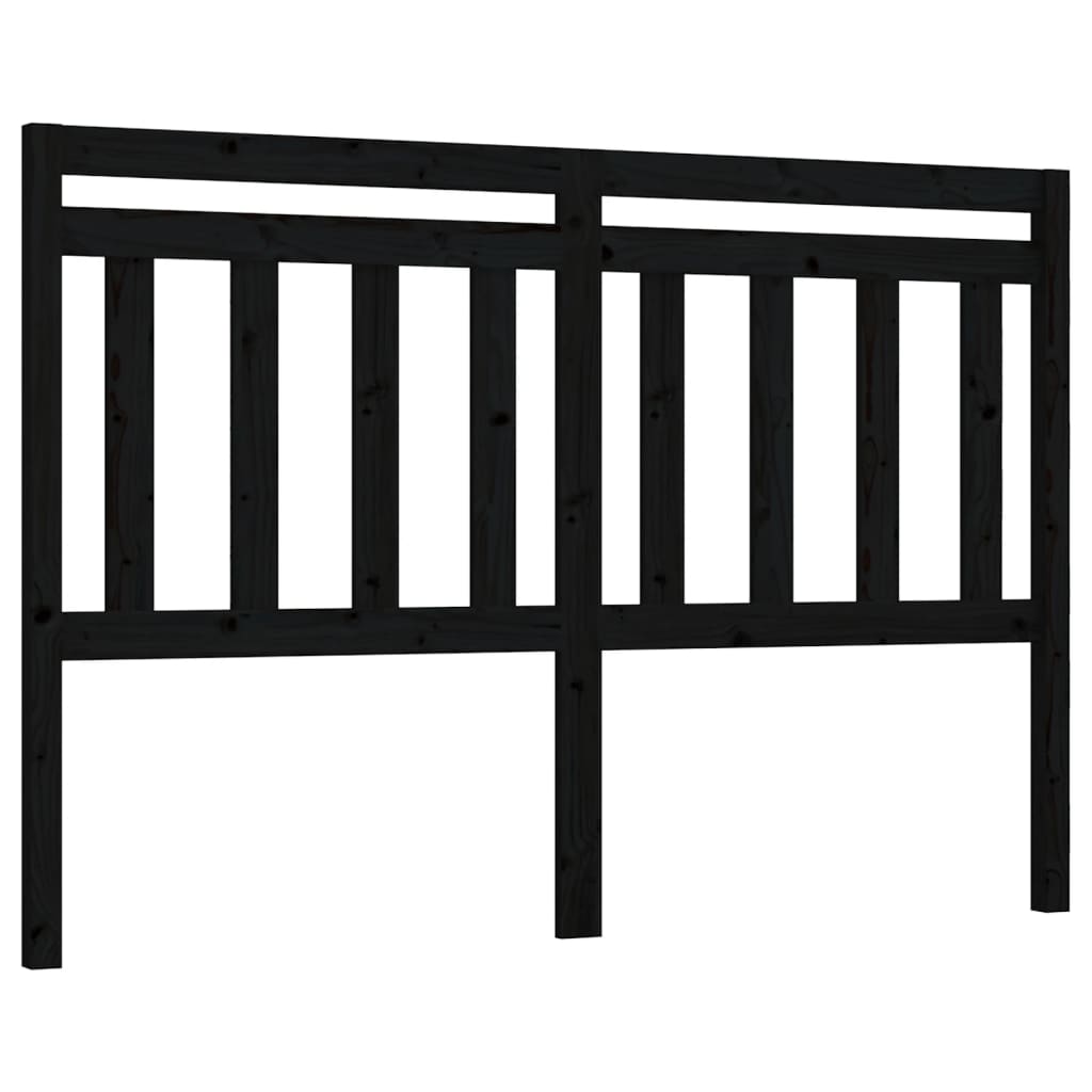 cabecero cama - mueble cabecero madera maciza de pino negro 146x4x100 cm