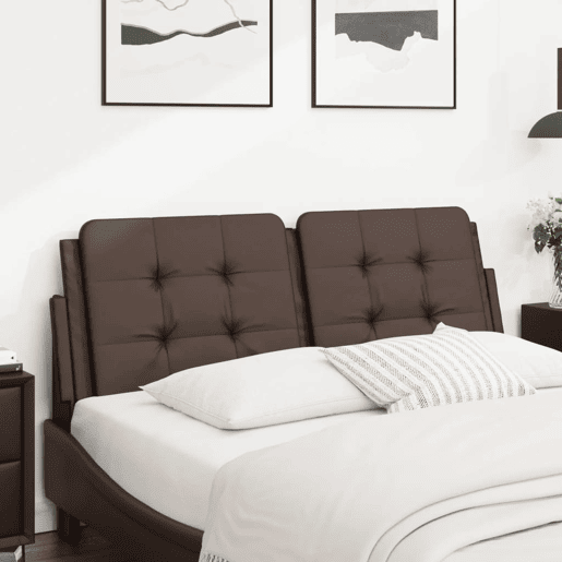 Almofadão de Cabeceira - Cabeceira de cama 120 cm couro artificial castanho