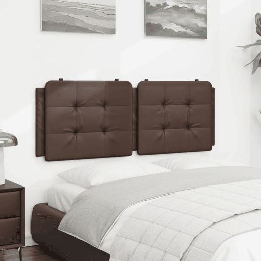 Almofadão de Cabeceira - Cabeceira de cama 120 cm couro artificial castanho