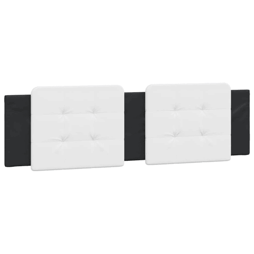 Almofadão de Cabeceira - Cabeceira de cama 180 cm couro artificial branco e preto