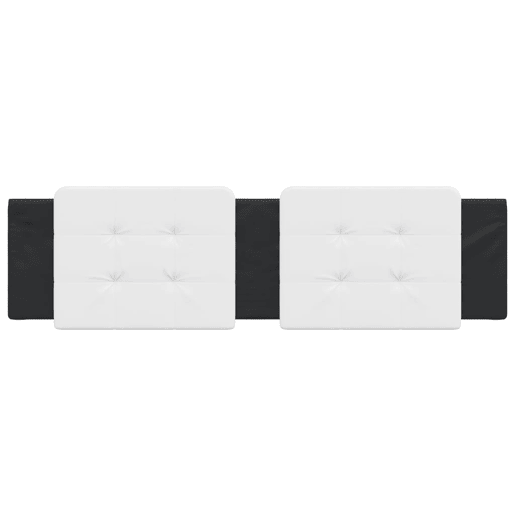 Almofadão de Cabeceira - Cabeceira de cama 180 cm couro artificial branco e preto