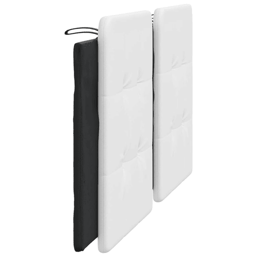 Almofadão de Cabeceira - Cabeceira de cama 180 cm couro artificial branco e preto