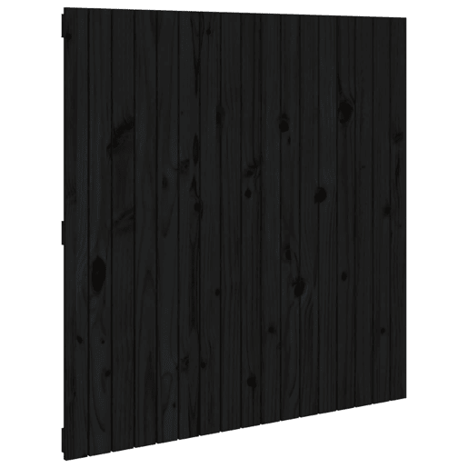 Cabeceira - Cabeceira de cama de parede 108x3x110 cm madeira de pinho maciça preto