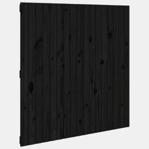 Cabeceira - Cabeceira de cama de parede 108x3x110 cm madeira de pinho maciça preto