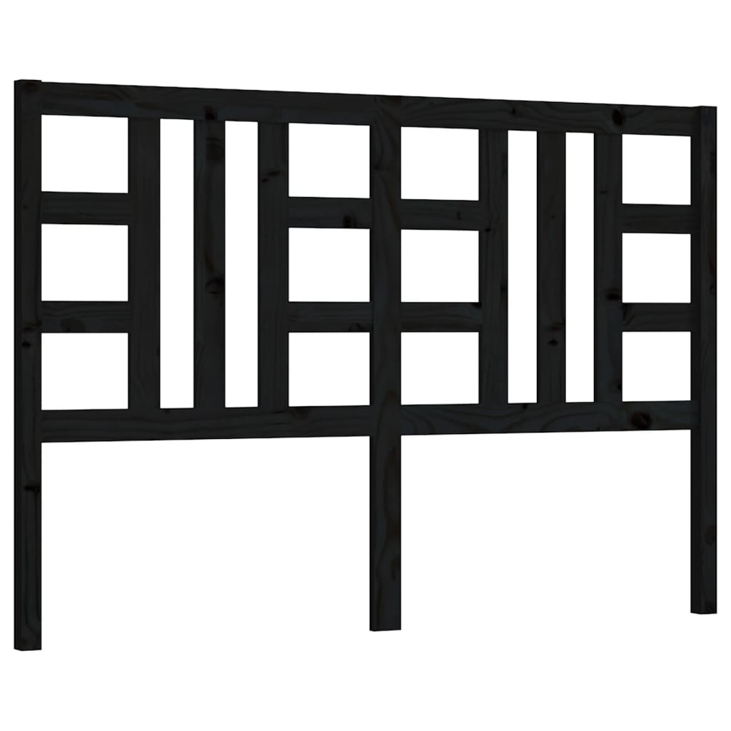 Cabecero cama - mueble cabecero madera maciza de pino negro 126x4x100 cm