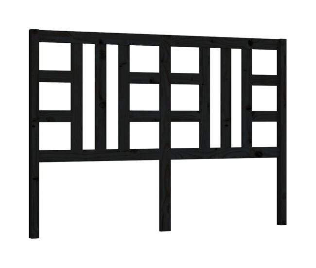 Cabecero cama - mueble cabecero madera maciza de pino negro 126x4x100 cm