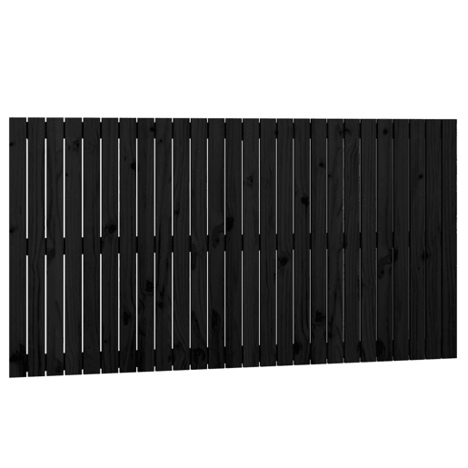 Cabeceira - Cabeceira de cama de parede 166x3x90 cm madeira de pinho maciça preto