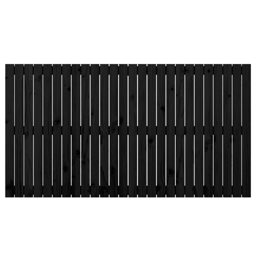 Cabeceira - Cabeceira de cama de parede 166x3x90 cm madeira de pinho maciça preto