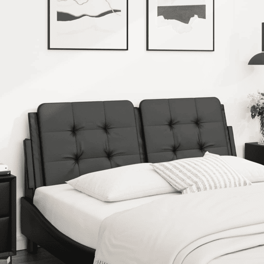 Almofadão de Cabeceira - Cabeceira de cama 140 cm couro artificial preto