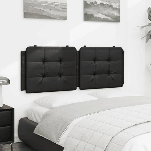 Almofadão de Cabeceira - Cabeceira de cama 140 cm couro artificial preto