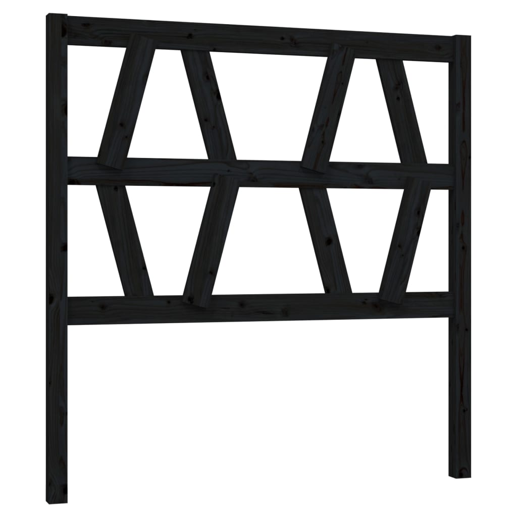 Cabecero cama - mueble cabecero madera maciza de pino negro 96x4x100 cm