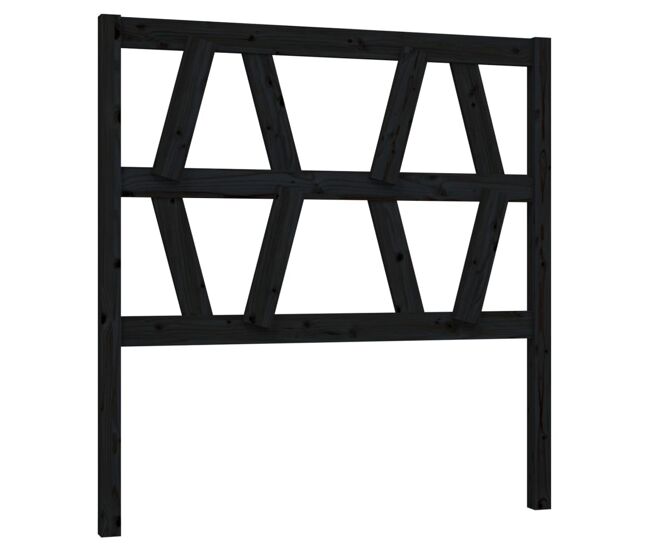 Cabecero cama - mueble cabecero madera maciza de pino negro 96x4x100 cm