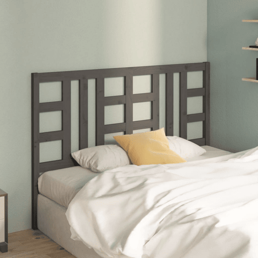 Cabeceira - Cabeceira de cama 126x4x100 cm pinho maciço cinzento