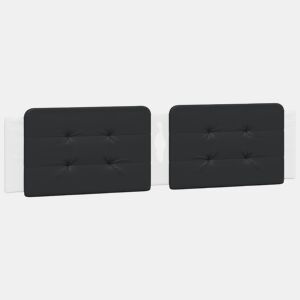 Almofadão de Cabeceira - Cabeceira de cama 200 cm couro artificial preto e branco