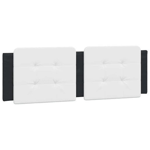 Almofadão de Cabeceira - Cabeceira de cama 160 cm couro artificial branco e preto