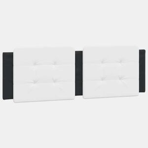Almofadão de Cabeceira - Cabeceira de cama 160 cm couro artificial branco e preto