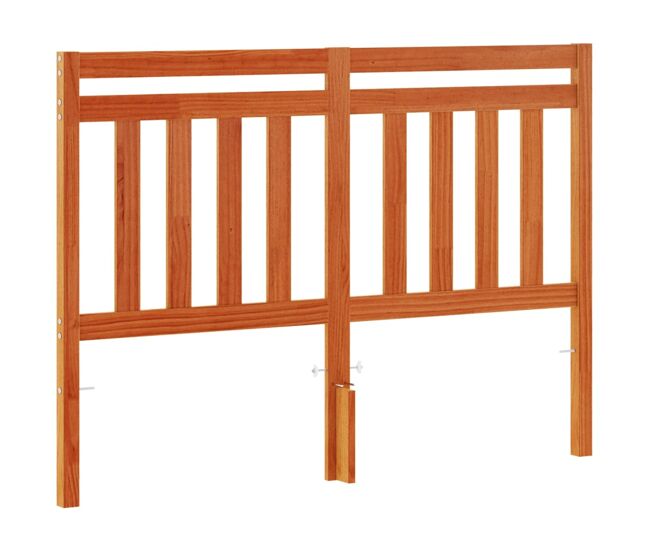 Cabecero cama - mueble cabecero madera maciza de pino marrón cera 135 cm