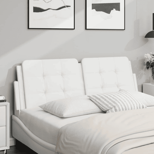 Almofadão de Cabeceira - Cabeceira de cama 120 cm couro artificial branco
