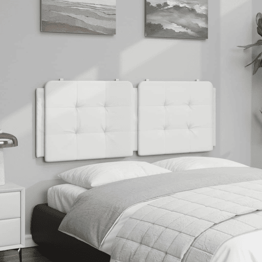 Almofadão de Cabeceira - Cabeceira de cama 120 cm couro artificial branco