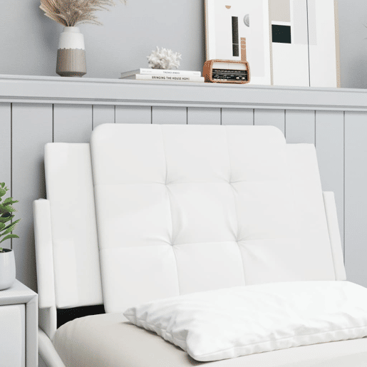 Almofadão de Cabeceira - Cabeceira de cama 90 cm couro artificial branco