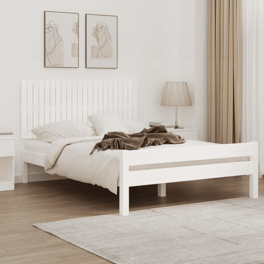 Cabeceira - Cabeceira de cama de parede 140x3x60 cm madeira de pinho maciça branco