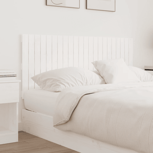 Cabeceira - Cabeceira de cama de parede 140x3x60 cm madeira de pinho maciça branco